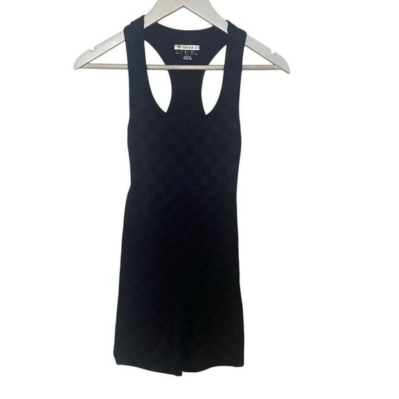 Forever 21 shorts jumpsuit small checkered sleeveless - Picture 1 of 5